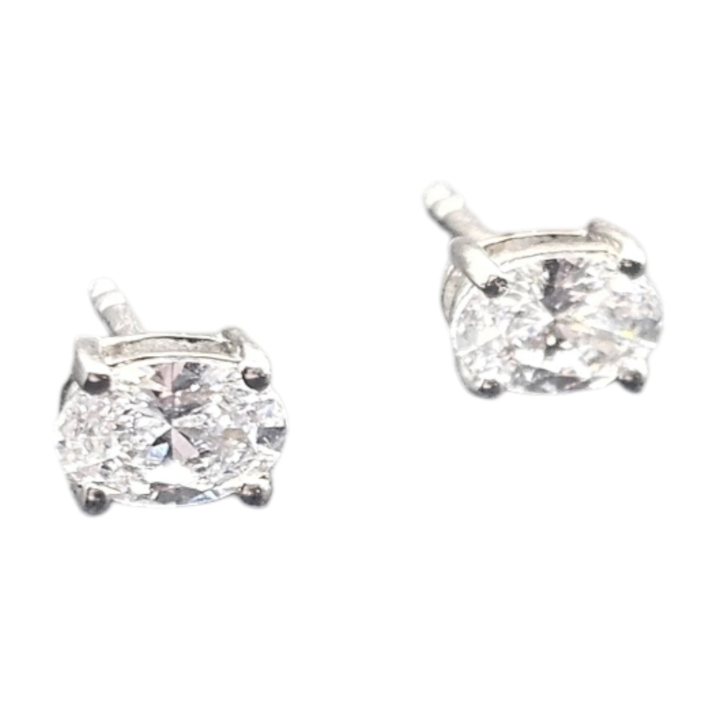 CZ Diamond Solitaire Stud Earrings
